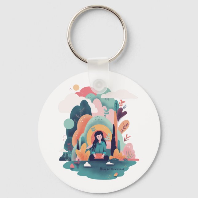 Llavero Nature Calm Aesthetic Art Keychain (Anverso)