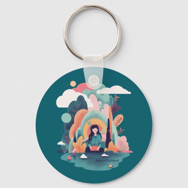 Llavero Nature Calm Aesthetic Art Keychain (Anverso)