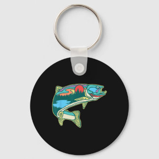 Llavero Nature Trout Illustration Vintage Fly Fishing Retr