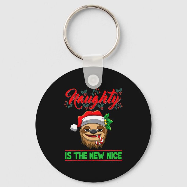 Llavero Naughty Is The New Nice Christmas Santa Xmas Premi (Anverso)