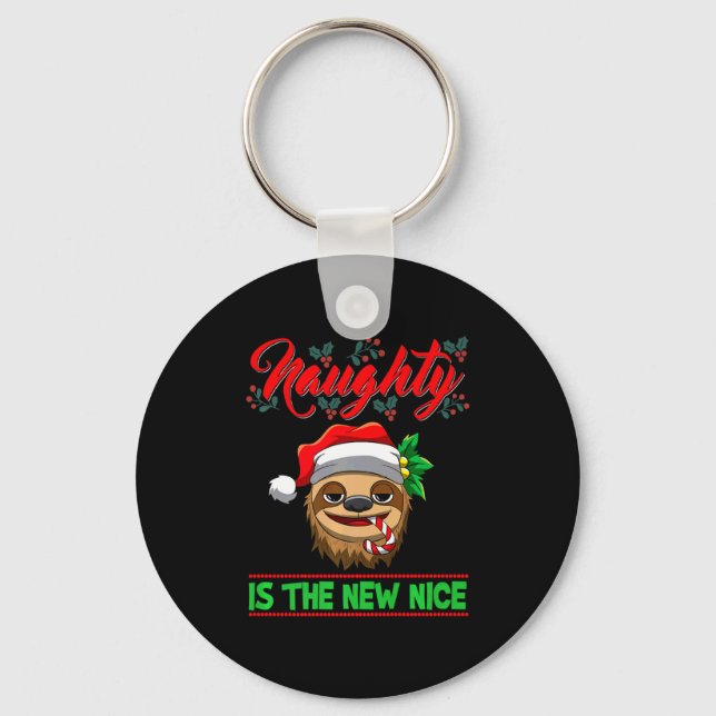 Llavero Naughty Is The New Nice Christmas Santa Xmas Premi (Anverso)