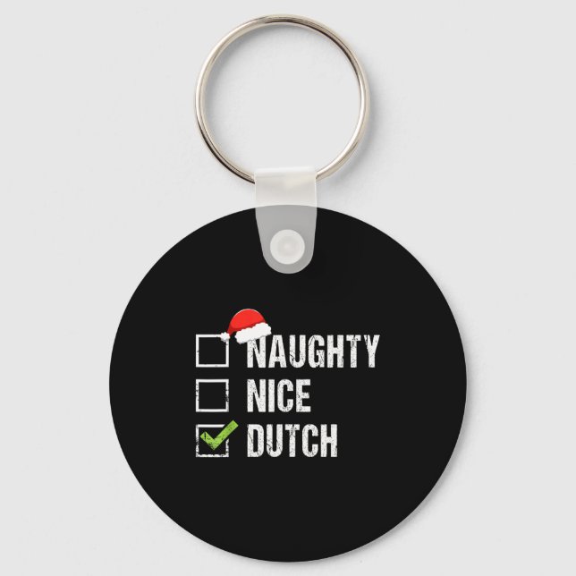 Llavero Naughty Nice Dutch Shirt Netherlands Santa Christm (Anverso)