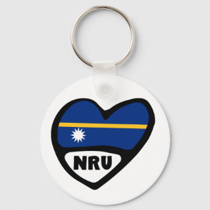 Llavero Nauru Country Flag Hearting Keyring, NRU