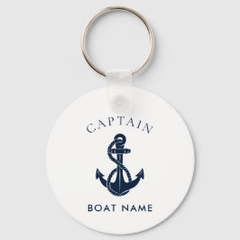 Llavero Nautical Anchor Bote Nombre Personalizado Azul de