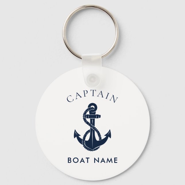 Llavero Nautical Anchor Bote Nombre Personalizado Azul de  (Anverso)