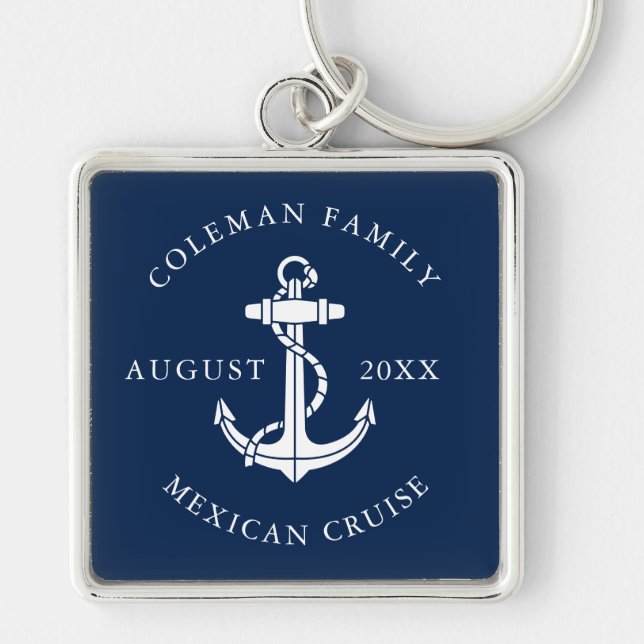 Llavero Nautical Anchor Family Trip Custom (Frente)