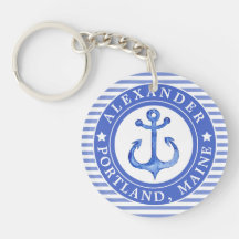 Nautical Anchor Navy Blue Personalizada