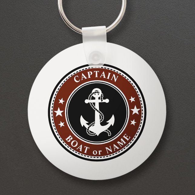 Llavero Nautical Anchor Stars & Rope Captain Name or Bote (Subido por el creador)
