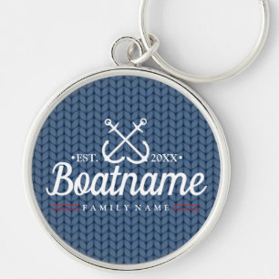 Llavero Nautical Boat Name Winter Wool Personalizado