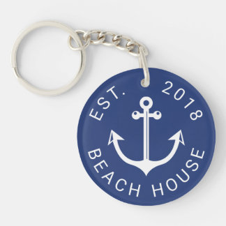 Llavero Nautical Ocean Beach House | Su texto