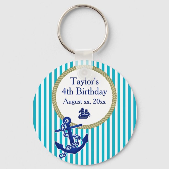 Llavero Nautical Personalized Birday Party (Anverso)