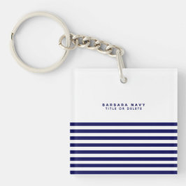 Llavero Nautical Stripe Navy Blue Trendy Stylish 8 Stripes