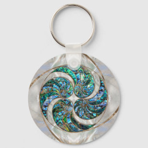 Llavero Nautilus Shell - Abalone y Pearl