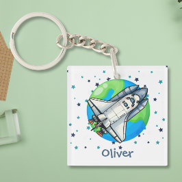 Llavero Nave Espacial Adorable Alrededor de la Tierra