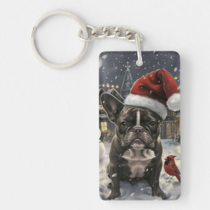 Llavero Navidad Alegria Invierno Bulldog Francés