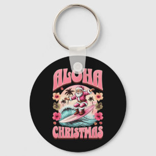 Llavero Navidad Aloha Santa Claus Surfing Mele Hawaiano