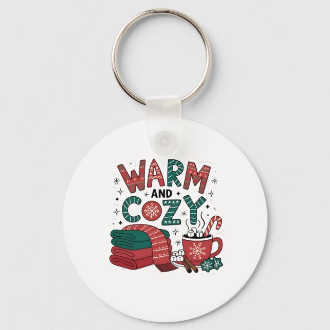 Llavero Navidad Cálida Y Acogedora Chocolate Caliente  (Anverso)