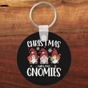 Llavero Navidad con mis Gnomies Búfalo Cuadros Rojos Gnome
