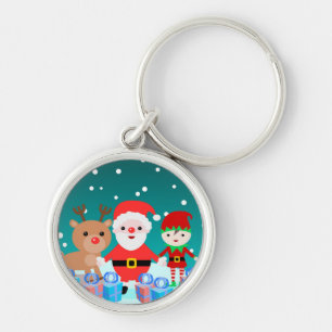 LLAVERO NAVIDAD CON SANTA Y SUS AMIGOS