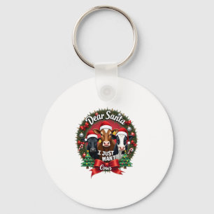 Llavero Navidad de vaca Querido Santa Solo Quiero Vacas Di