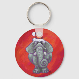 Llavero Navidad del elefante en rojo