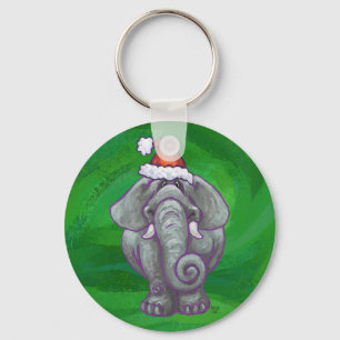 Llavero Navidad del elefante en verde