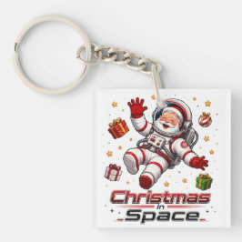 Llavero Navidad en el Espacio Santa Astronauta Lindo Día F