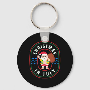 Llavero Navidad En Julio - Santa Tropical Divertido En Rop