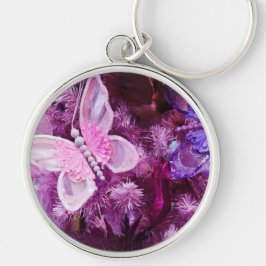 Llavero Navidad en rosa y púrpura