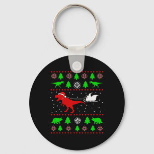 Llavero Navidad fea de dinosaurio para adultos y niños 