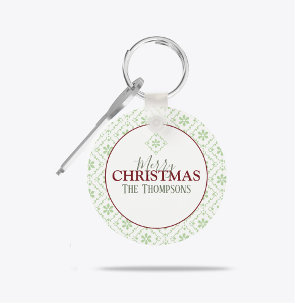 Llavero Navidad Feliz Personalizada Nombre de Familia