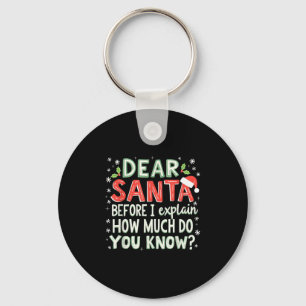 Llavero Navidad Graciosa Querida Santa Antes De Explicar C