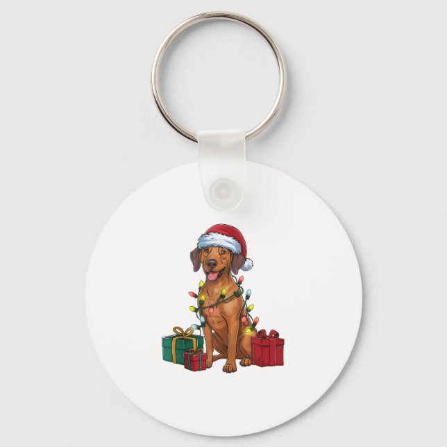 Llavero Navidad iluminando a Santa Rhodesian Ridgeback per (Anverso)