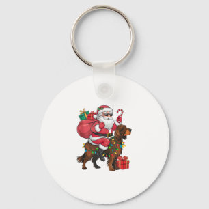 Llavero Navidad iluminando a Santa Riding Irlanda Setter D