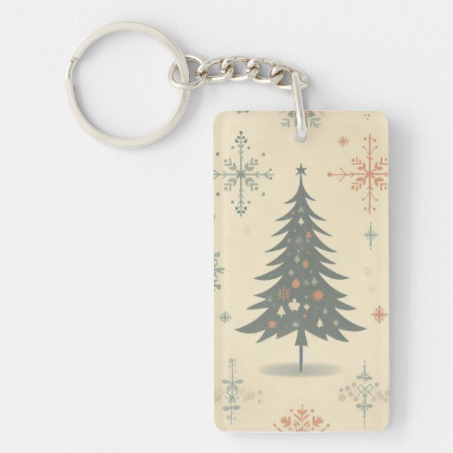 Llavero Navidad/invierno moderno vintage/retro (Frente)