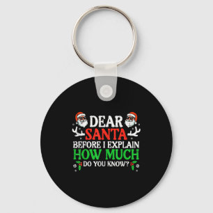 Llavero Navidad Querido Santa Cuánto Sabes Xmas Mujer