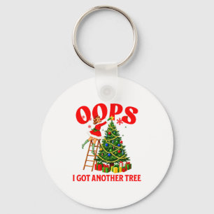 Llavero Navidad Retro Divertida Ups Me Llegó Otro Árbol Pr