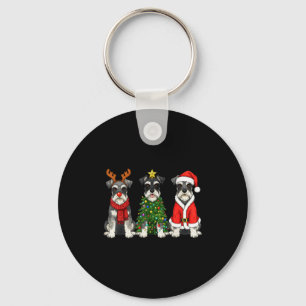 Llavero Navidad Retro Schnauzer Miniatura Santa Reno