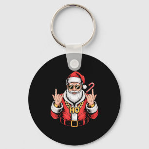 Llavero Navidad Santa Claus Vintage Ho Ho Cadena Retro Xma