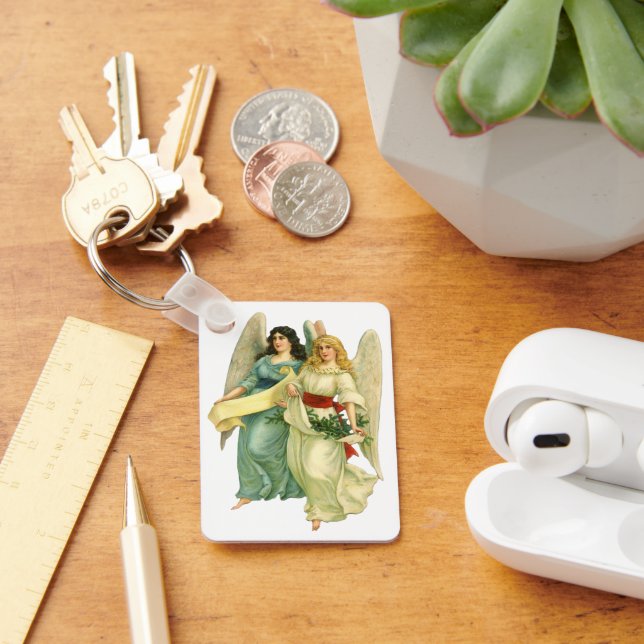 Llavero Navidad Vintage, Ángeles Victorianos Angelicales (Escritorio )