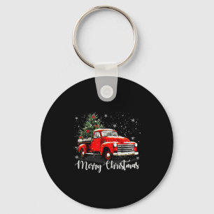 Llavero Navidad Vintage Camioneta Roja Familia Árbol de Na