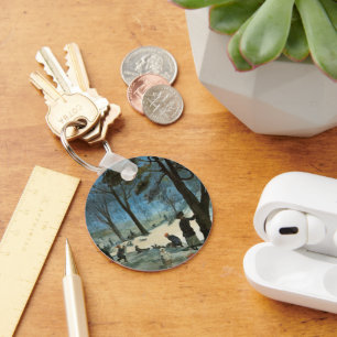 Llavero Navidad Vintage, Central Park en Invierno Glackens