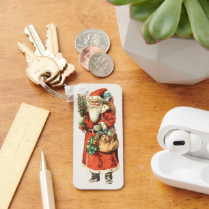 Llavero Navidad Vintage, Imagen recortada de Papá Noel