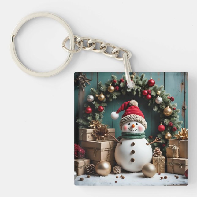 Llavero Navidad vintage - Keychain acrílico (Frente)