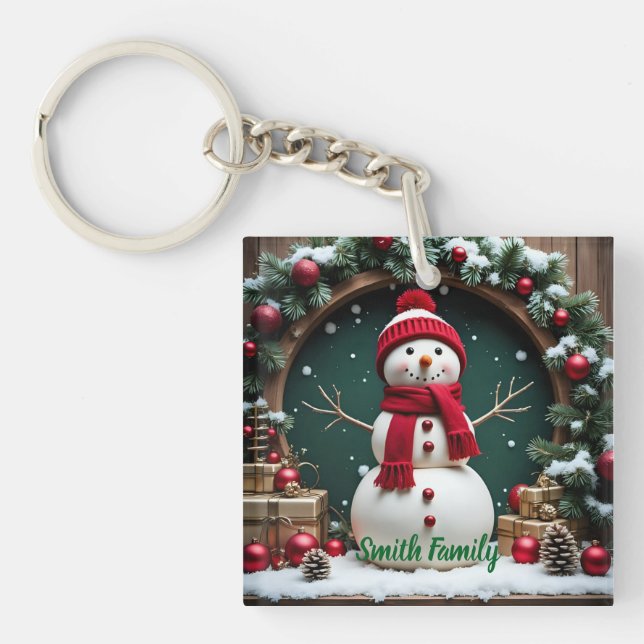 Llavero Navidad vintage - Keychain acrílico (Frente)