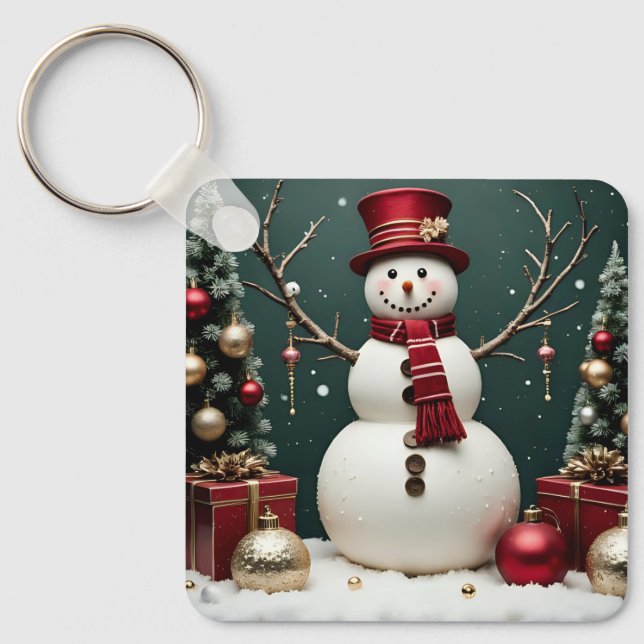 Llavero Navidad vintage - Keychain de aluminio (Anverso)