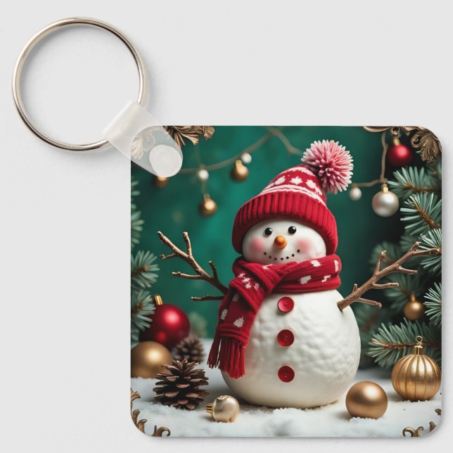 Llavero Navidad vintage - Keychain de aluminio (Anverso)