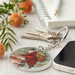 Llavero Navidad Vintage Victoriana San Nicolás en el Tejad