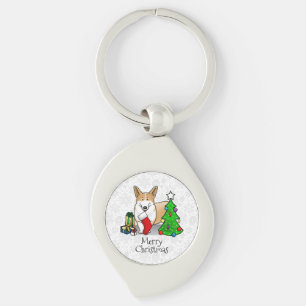 Llavero Navidades 2 Pembroke Welsh Corgi (rojo 1) Tree Cut