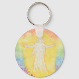 Llavero Navidades acuarela pintar ángel y arco iris